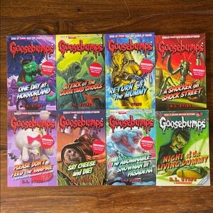 8 Goosebumps Books by R.L. Stine  Horror Kids Paperbacks (7 from U.K.) Used